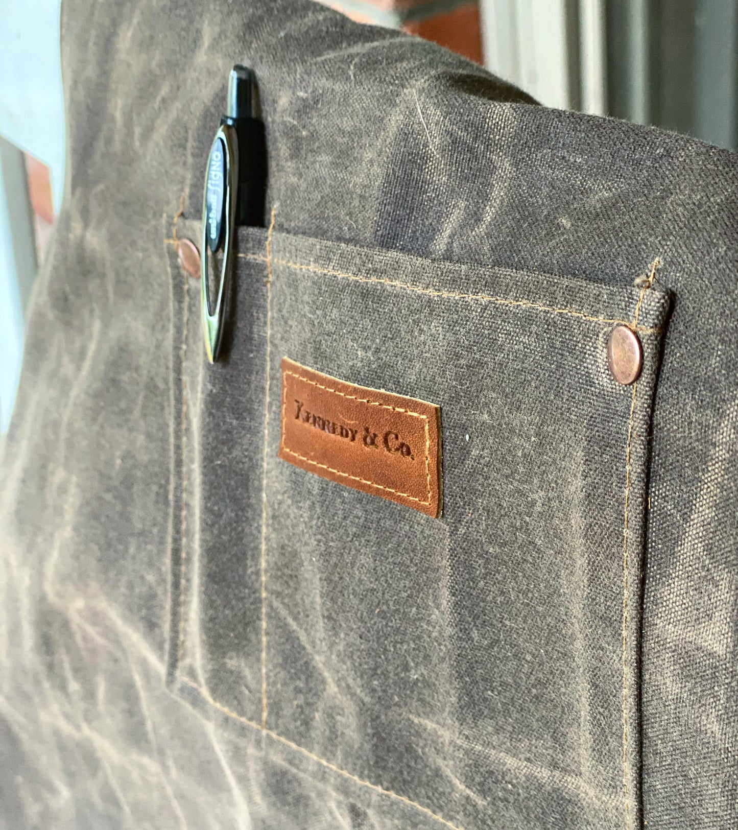 Waxed canvas apron
