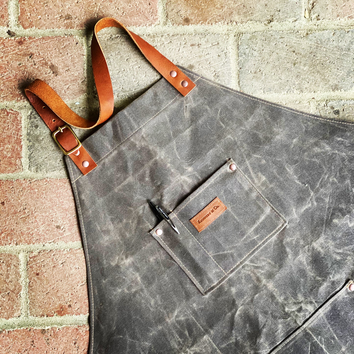 Waxed canvas apron